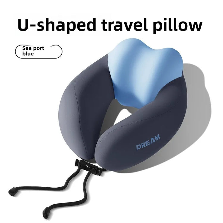 Memory Foam U-Shaped Neck Pillow for Travel & Airplane - Ergonomic Cervical Support Pillow with Portable Design Washable Cover by GiFiFY