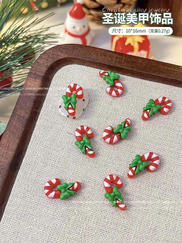 Christmas Series Nail Art Accessories 3D Resin Nail Charms Cute Bells Reindeer Snowman Cartoon Versatile Winter Nail Decorations by DSERS