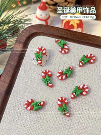 Christmas Series Nail Art Accessories 3D Resin Nail Charms Cute Bells Reindeer Snowman Cartoon