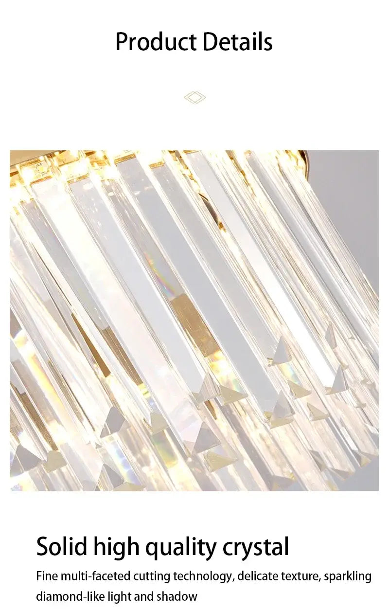 Gold Dia 80cm Crystal Ceiling Pendant Luxury Modest Crystal Chandelier Round Crystal Chandelier