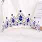 Baroque Gold Color Champagne Crystal Heart Bridal Tiara Crown Rhinestone Pageant Diadem Veil Tiara Headband Wedding Hair Jewelry GiFTiFY
