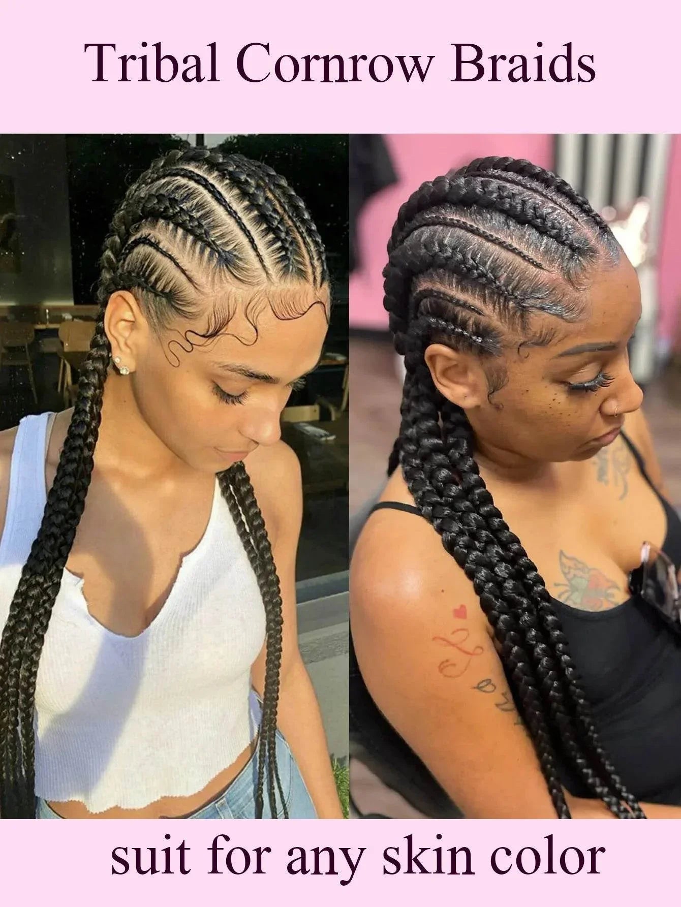 Cornrow Braids Wig Synthetic Full Lace Front Braided Wigs For Black Women 36 Inches Long Locs Goddess Braids Wig With Baby Hair - GiFTiFY