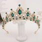Baroque Gold Color Champagne Crystal Heart Bridal Tiara Crown Rhinestone Pageant Diadem Veil Tiara Headband Wedding Hair Jewelry GiFTiFY