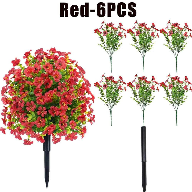 Fake Flowers Outdoor UV Resistant Faux Plants For Outside Yard Wedding Indoor Home Kitchen Farmhouse Decor Artificial Plants
