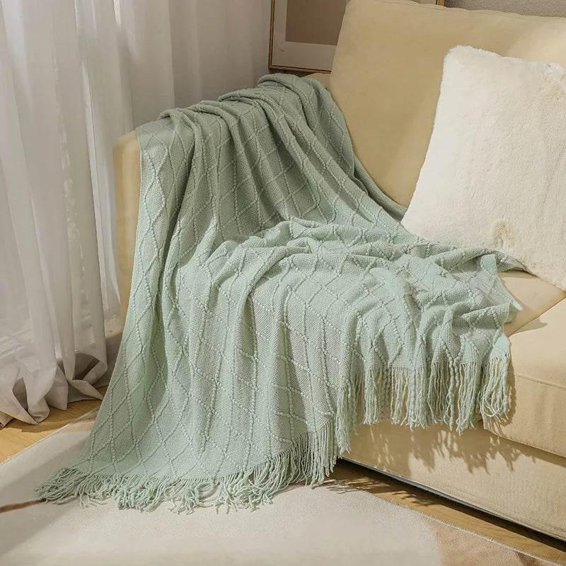 Bohemian Couch Blanket Large Knitted Tassel Throw for Bed Chair Sofa Couch Cover All-Season Blankets Home Decor Soft Comfortable - GiFTiFY