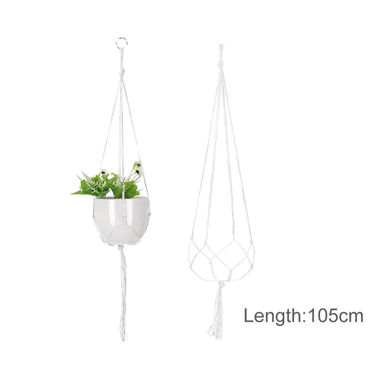 Hanging Plant Handmade Macrame Plant Hanger Flower Pot Planter Hanger Wall Decor Courtyard Garden Hanging Planter Hanging Basket - GiFTiFY
