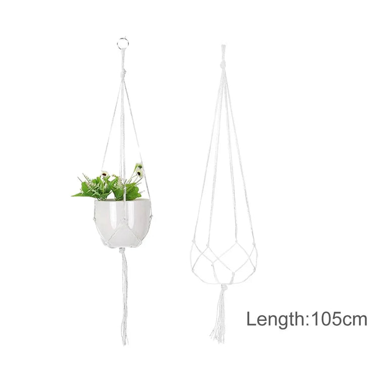 Hanging Plant Handmade Macrame Plant Hanger Flower Pot Planter Hanger Wall Decor Courtyard Garden Hanging Planter Hanging Basket - GiFTiFY