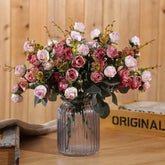 Rose Artificial Flowers Silk Flower with Stems Fake Flowers Bouquet Centerpiece for Party Table Floral Home Bridal Wedding Decor