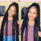 Synthetic Twisted Braided Wig Goddess Full Lace Small Box Knotless Braids For Black African Women Long 36 inch Senegalese Twists GiFTiFY
