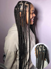 Cornrows Full Lace Braided Wigs Synthetic Knotless Box Braiding Wigs For Black Women 36&