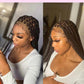 Knotless Box Braids Wig Long 36Inch Cornrow Braided Wigs Synthetic Full Lace Front Wig For Black Women Goddess Braiding Hair Wig GiFTiFY