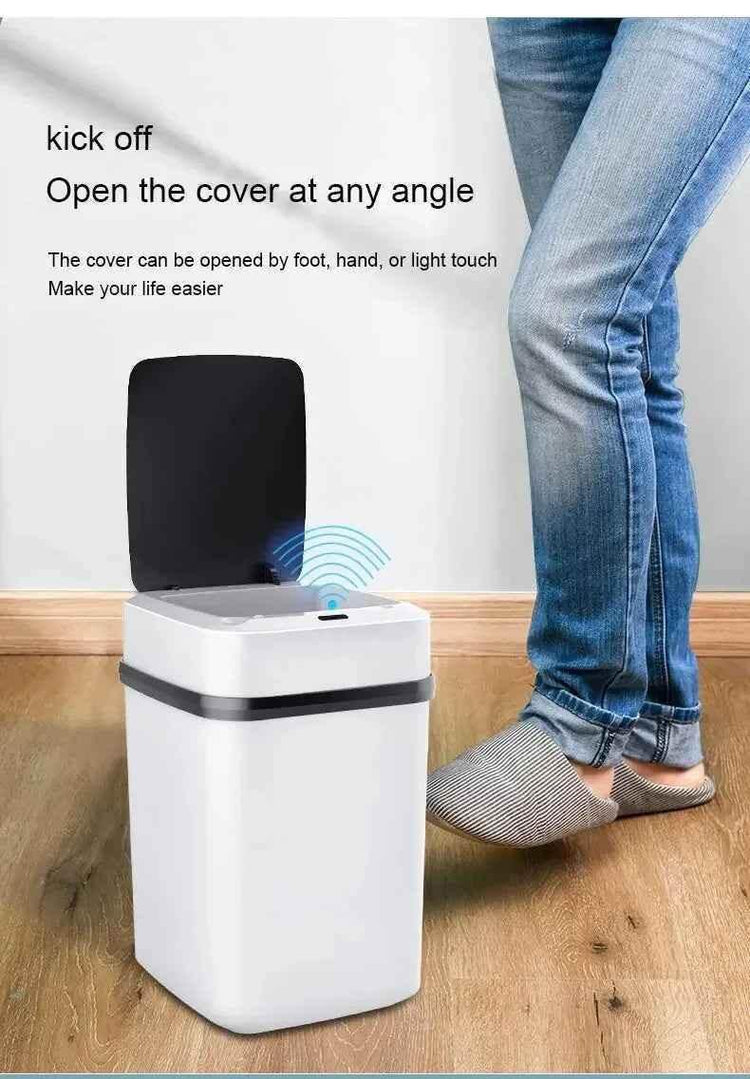 Kitchen Trash Bin 13L Bathroom Touch Trash Can In The Toilet Smart Garbage Bucket Waste Bins Dustbin Smart Trash Can Kitchen - GiFTiFY