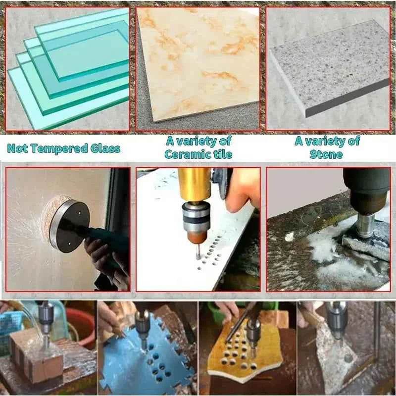 10PCS 3-50mm Diamond Hole Saw Drill Bits Set For Glass Marble Porcelain Tile Cutting Tools Drill Bits Set
