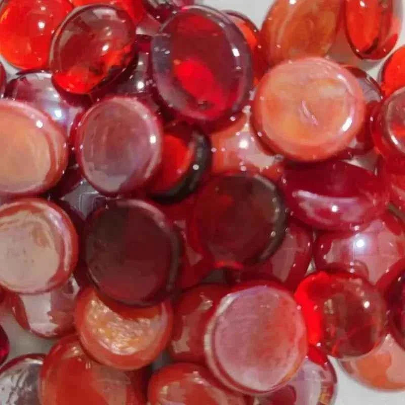 100g/3.52oz(Approx. 18-25pcs) Oblate Bead Glass Mosaic Tiles Colorful Round Mosaic Making Material Multi Diameter DIY Craft Tile by DSERS