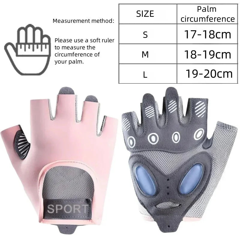 1 Pair Workout Gloves with Liquid Silicone for Women Fingerless Cycling Gloves Non-slip Men's Gym Weight Lifting Gloves DSERS