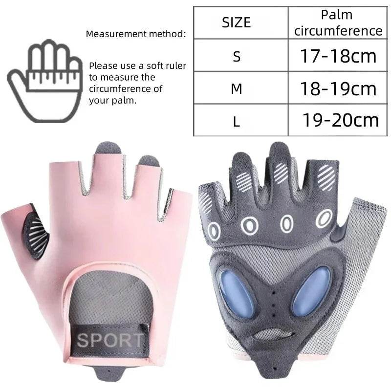 1 Pair Workout Gloves with Liquid Silicone for Women Fingerless Cycling Gloves Non-slip Men&