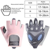 1 Pair Workout Gloves with Liquid Silicone for Women Fingerless Cycling Gloves Non-slip Men&