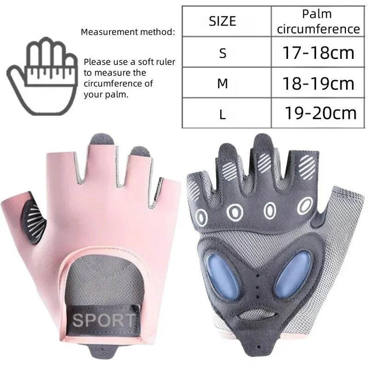 1 Pair Workout Gloves with Liquid Silicone for Women Fingerless Cycling Gloves Non-slip Men&