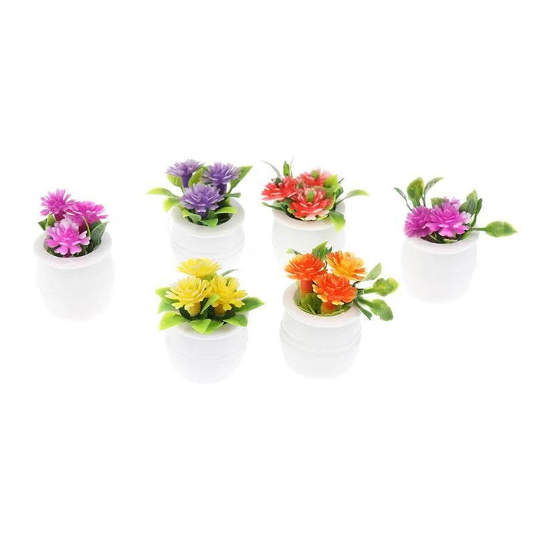 3pcs 1:12 Dollhouse Miniature Green Plant In Pot Simulation Potted Plants Dollhouse Decor - GiFTiFY