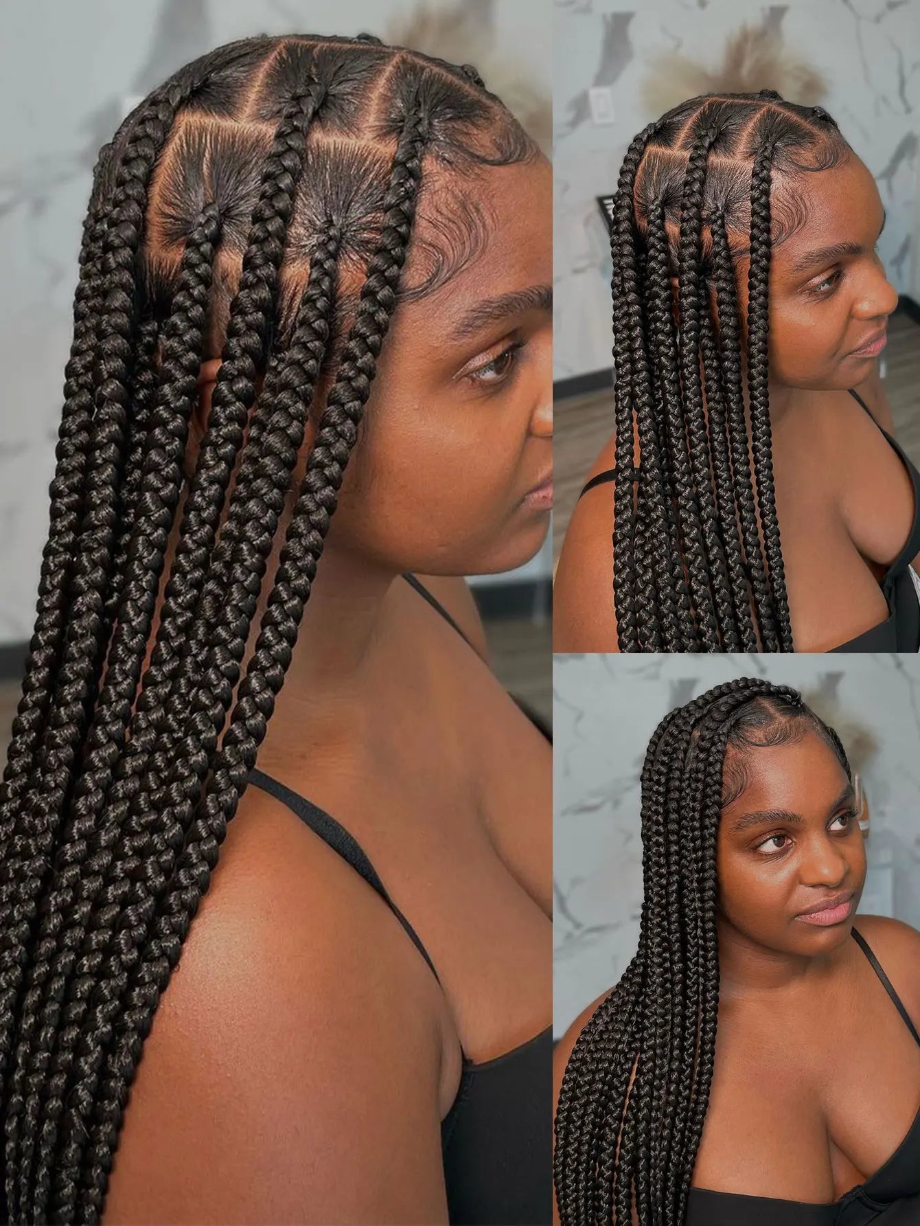 Synthetic Jumbo Cornrow Braided Wig Long 36'' Full Lace Front Braids Knotless Box Braided Wigs For Black Women Blonde Braid Wigs GiFTiFY