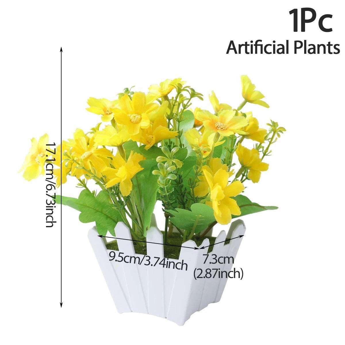 1/4pcs Artificial Plants Potted Green Bonsai Small Tree Grass Plant Pot Ornament Fake Flower for Home Garden Decor Wedding Party by DSERS