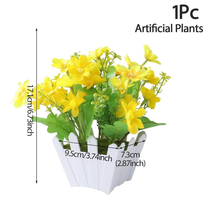 1/4pcs Artificial Plants Potted Green Bonsai Small Tree Grass Plant Pot Ornament Fake Flower for Home Garden Decor Wedding Party by DSERS