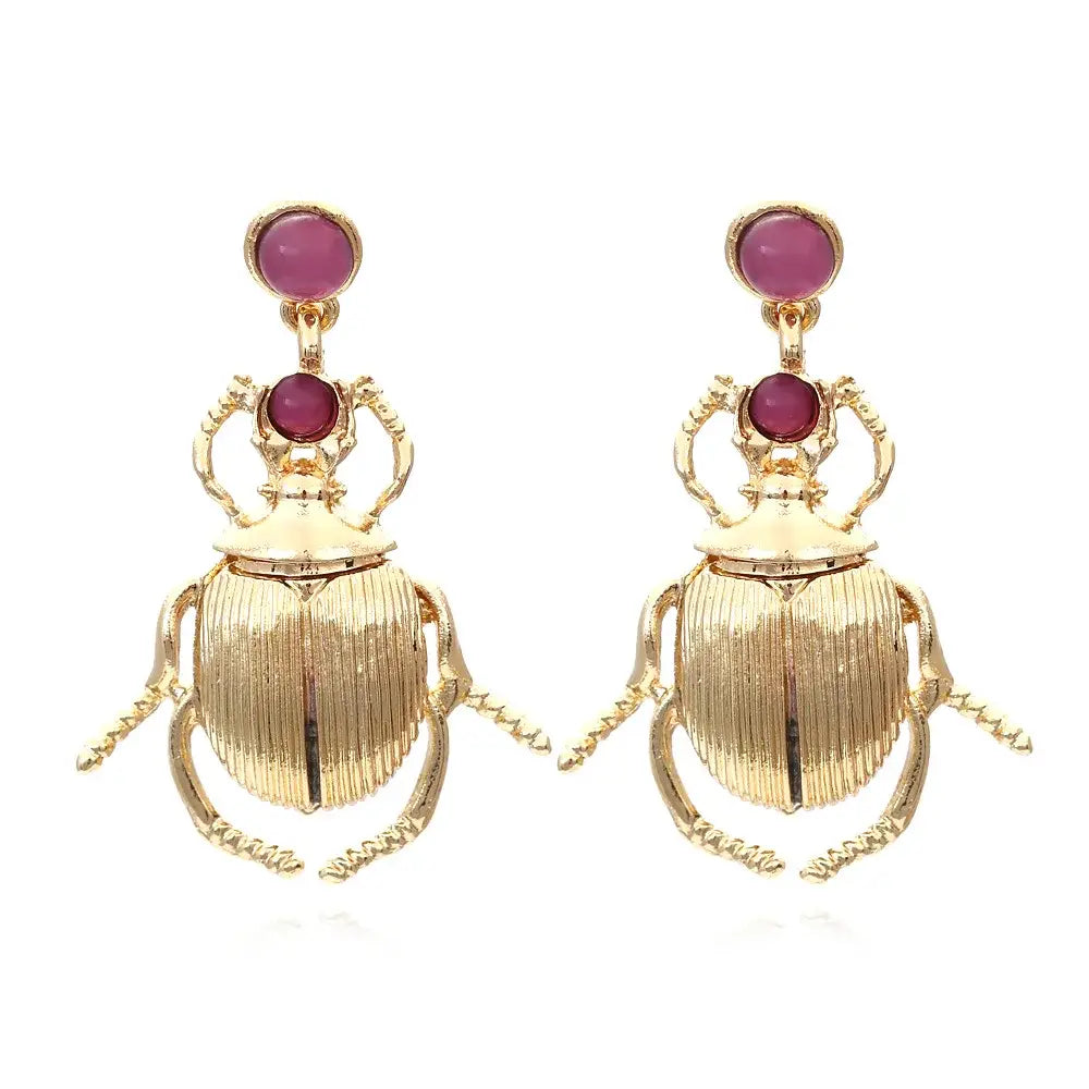 Bohemia Earrings For Women Metal Gold-Plated Beatles Personality Vintage Trend Jewelry Cute Insects Diamonds Trending