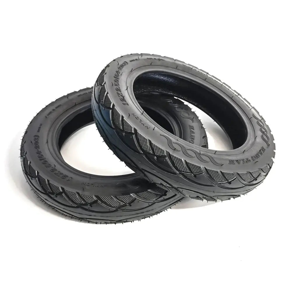 Two Black Electric Scooter 12x2 Tubeless Tyres