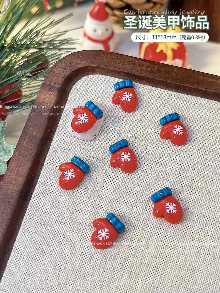 Christmas Series Nail Art Accessories 3D Resin Nail Charms Cute Bells Reindeer Snowman Cartoon Versatile Winter Nail Decorations