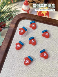 Christmas Series Nail Art Accessories 3D Resin Nail Charms Cute Bells Reindeer Snowman Cartoon