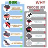 3-in-1 Rolling Mechanic Creeper Z Seat, Foldable Garage Chair Lay Down Sit Lean Back, Under Car Shop Auto Repair, Red Black - GiFTiFY