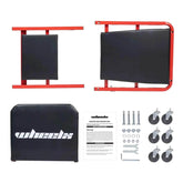 3-in-1 Rolling Mechanic Creeper Z Seat, Foldable Garage Chair Lay Down Sit Lean Back, Under Car Shop Auto Repair, Red Black - GiFTiFY