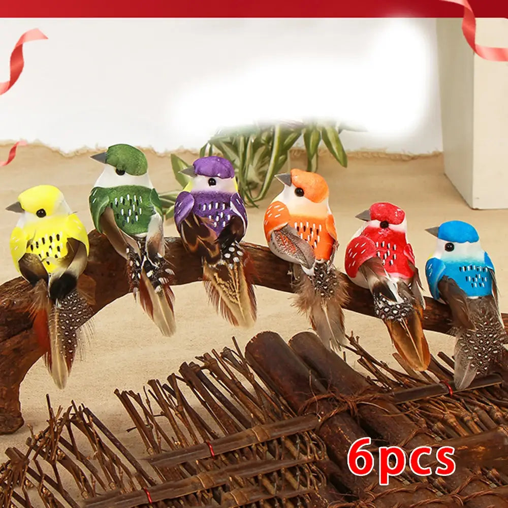 Colorful Artificial Birds Figurines Foam Animal Simulation