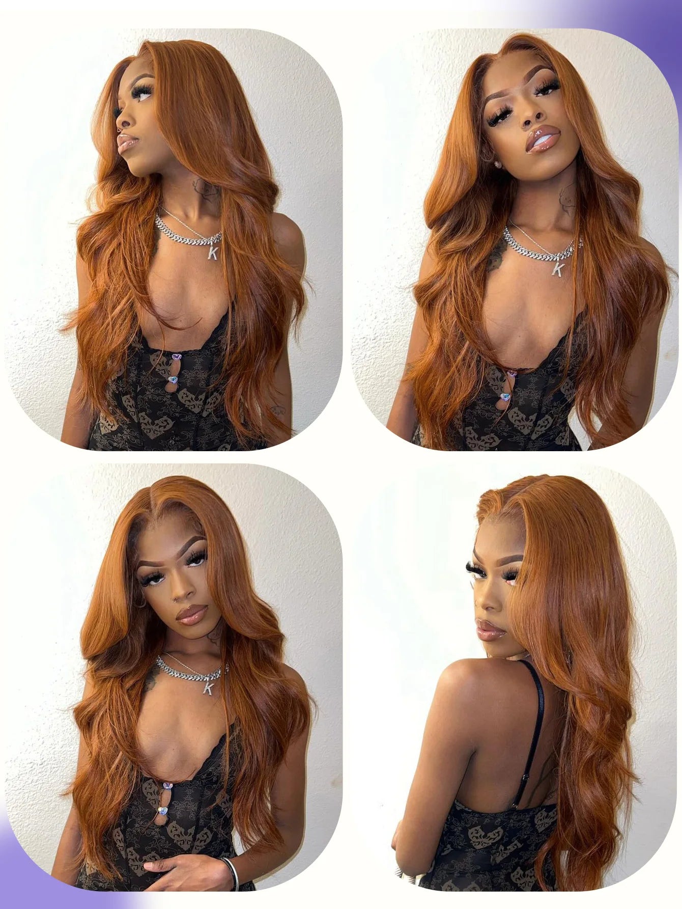Colored Ginger Blonde 9X6 Glueless Lace Front Human Hair Wig Ready To Go&Wear Glueless Body Wave Lace Wig Burgundy Straight Wigs GiFTiFY