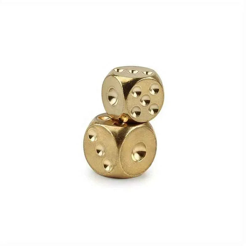 2pcs/lot Copper Dice Brass Dice Sieve Creative Mahjong Dice Bar Tool Outdoor Small Toy 13mm/15mm by DSERS