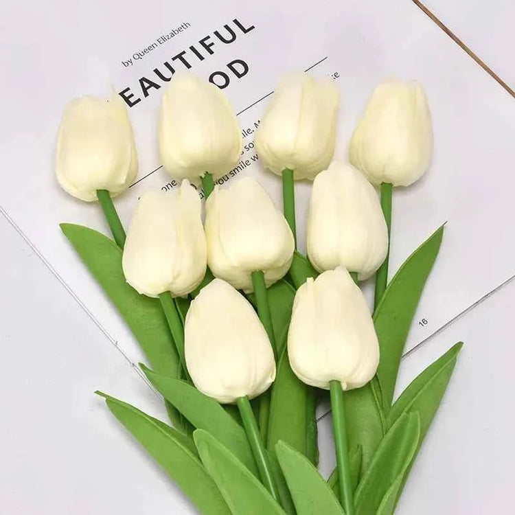 5 Pieces Tulips Artificial Flowers Bunch Home Decor Real Touch Tulip Flowers for Decoration Wedding Bridal Bouquet Fake Flowers