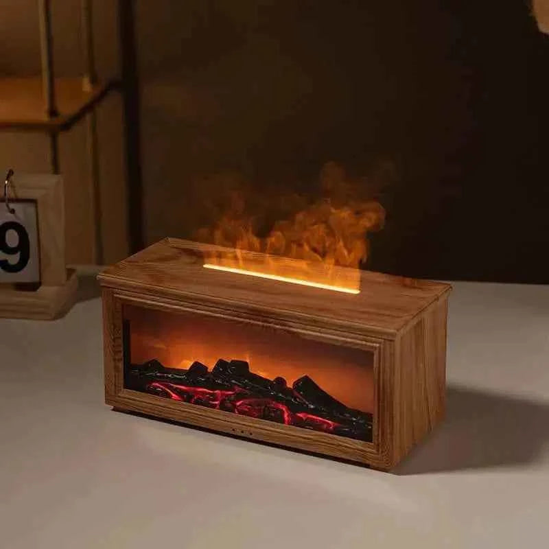7 colors of essential oil fireplace diffuser mini flame aromatherapy fireplace humidifier aromatherapy oil diffuser Fireplace Box by DS