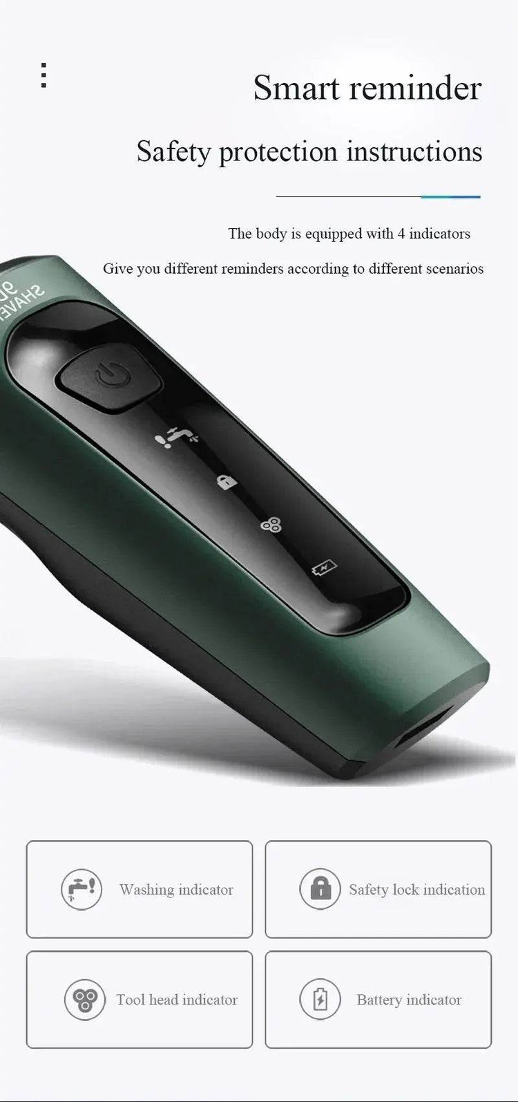 Electric Shavers for Men Waterproof Electric Trimmer Razor Wet Dry Use Rechargeable Battery - GiFTiFY