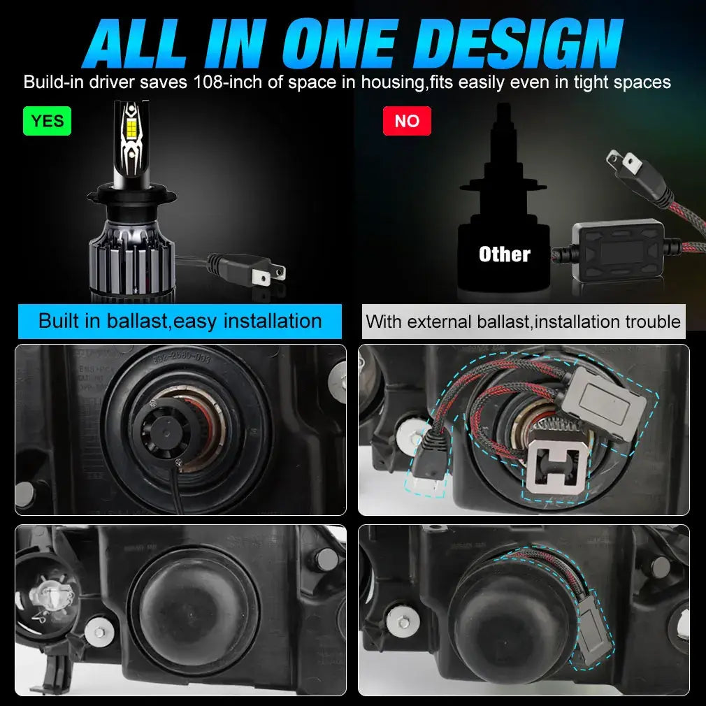H7 LED Headlight Bulbs 30000lm CANBUS H8 H11 HIR2