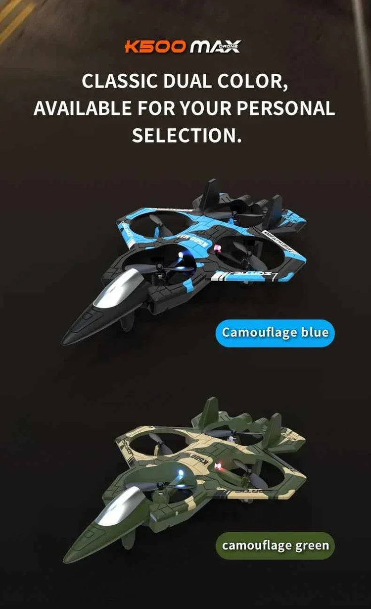 K500MAX Drone Fighter Jet 4k HD Professional Drone Camera WIFI Fpv Aircraft Quadcopte Aerial Photography Drone Birthday Toys