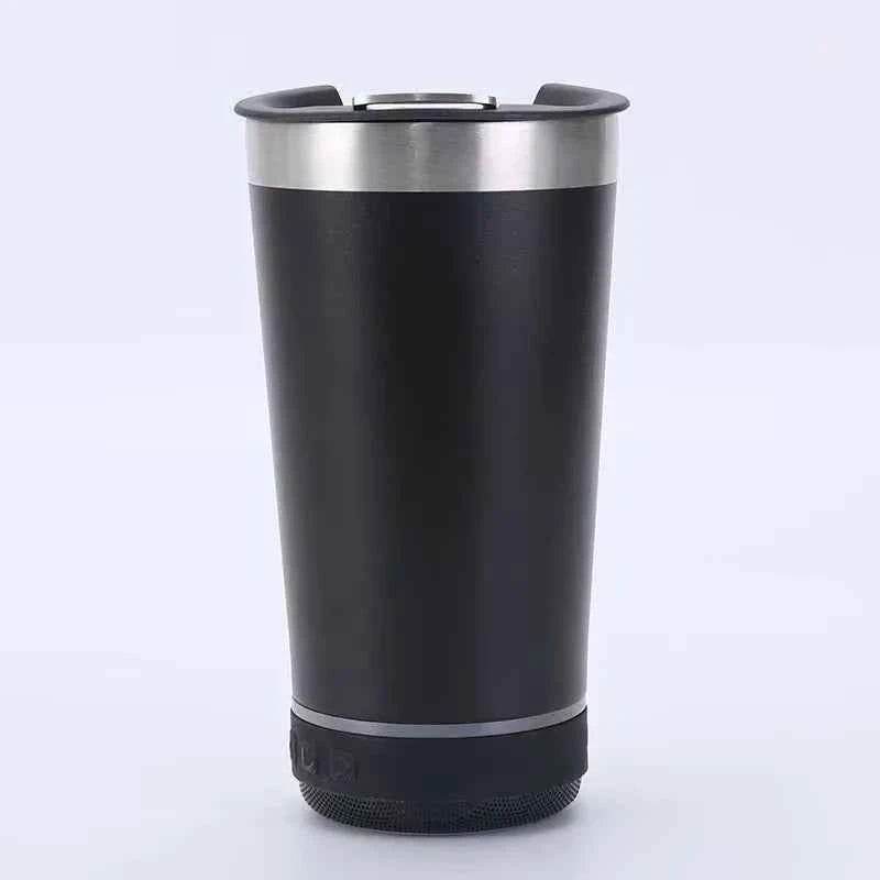 16oz smart bluetooth speaker car portable car cup creative bottle opener stainless steel thermos cup - GiFTiFY