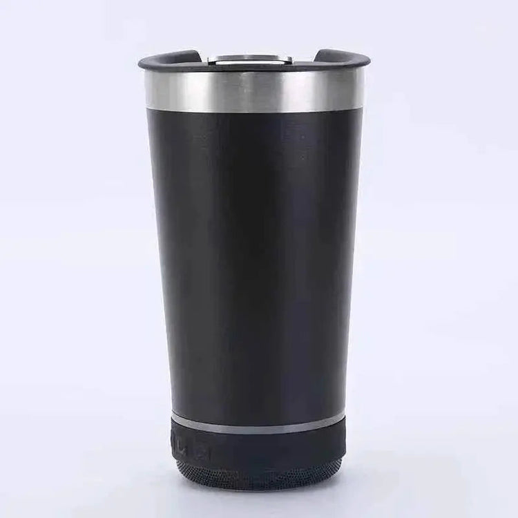 16oz smart bluetooth speaker car portable car cup creative bottle opener stainless steel thermos cup - GiFTiFY