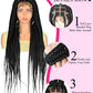 Cornrows Full Lace Braided Wigs Synthetic Knotless Box Braiding Wigs For Black Women 36'' Tribal Box Braids Wigs With Baby Hair GiFTiFY