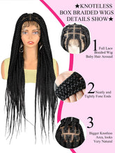 Synthetic Braided Wig Full Lace Front Wigs Knotless Box Cornrows Wigs For Black Women 36 Tribal Jumbo Braids Wigs With Baby Hair - GiFTiFY