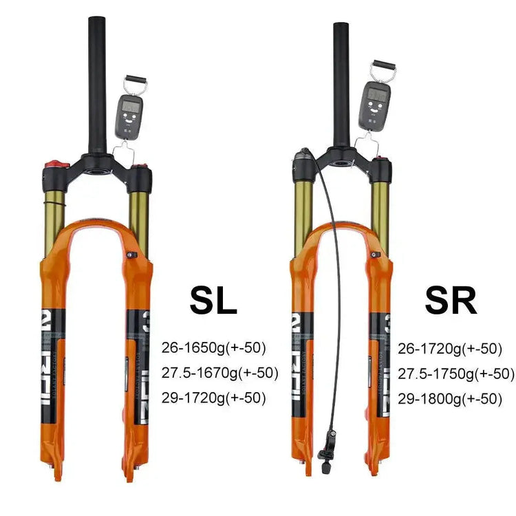 Bolany MTB Bicycle Fork Magnesium Alloy Air Suspension 26 27.5 29 Inch 32 HL RL100mm Bike Fork Lockout For Cycling Accessories - GiFTiFY