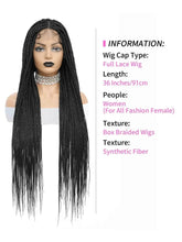 36Inch Cornrow Braided Wigs Synthetic Full Lace Knotless Braided Lace Wig With Baby Hair Small Part Braids Wig For Black Women - GiFTiFY