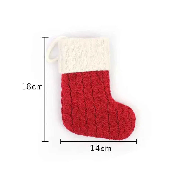 navidad Christmas Boots Letters Christmas Stocking New Knitting Christmas Tree Pendant Decorations SnowflakeChristmas Socks