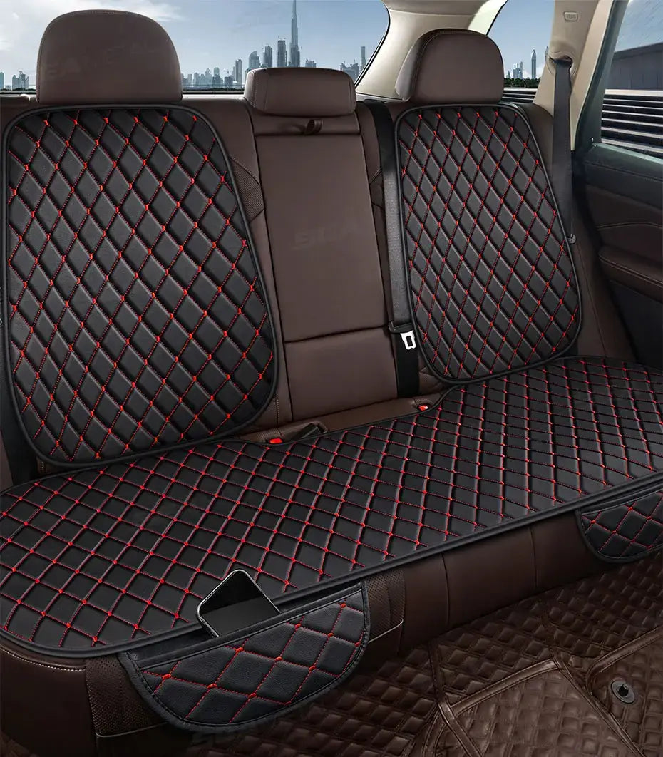 Black Quilted Leather Car Seat Covers