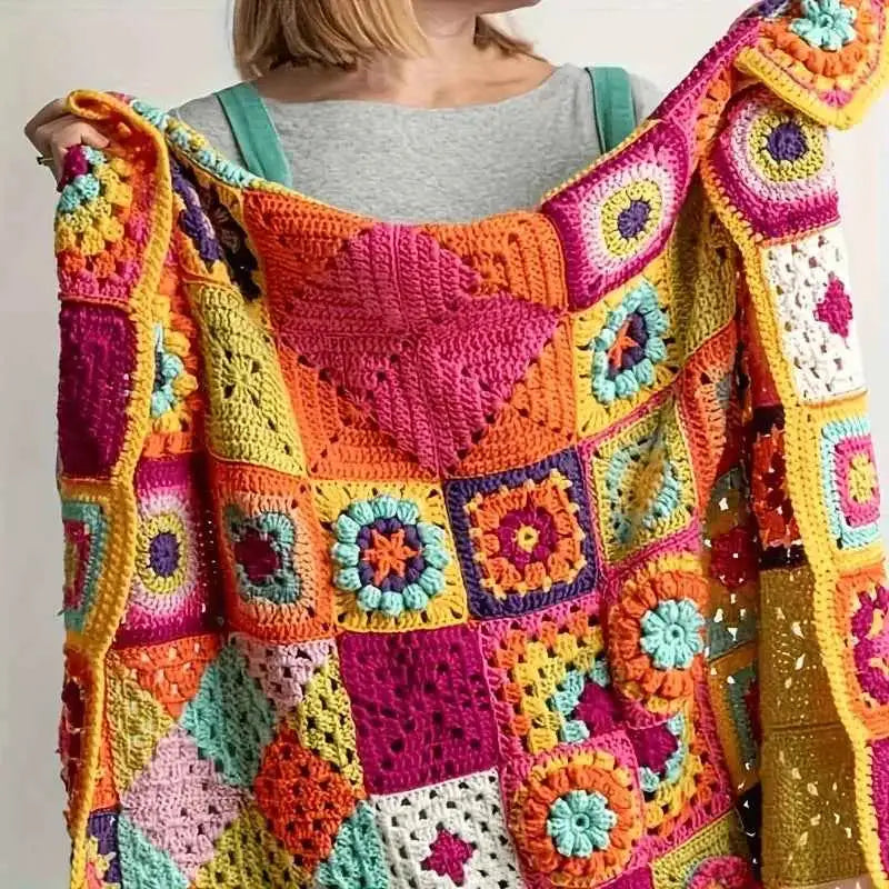 Mix Colors Handmade Crochet Doilies Suit Square Flower Piece Clothing Pocket Coaster Bag Tablecloth DIY Jewelry 6cm