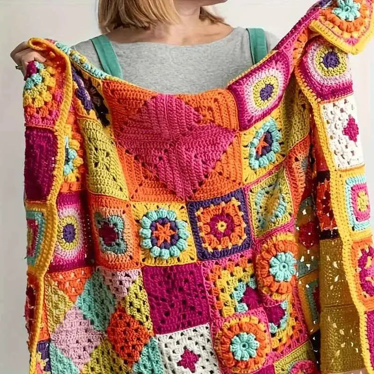 Mix Colors Handmade Crochet Doilies Suit Square Flower Piece Clothing Pocket Coaster Bag Tablecloth DIY Jewelry 6cm